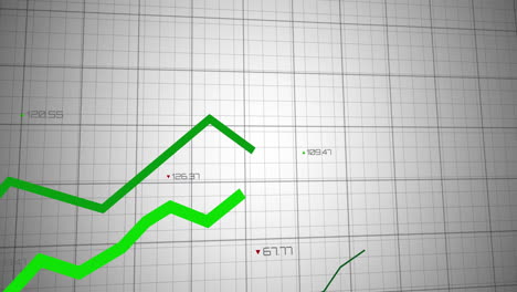 Animation-Von-Diagrammen-Und-Datenverarbeitung-Auf-Weißem-Hintergrund