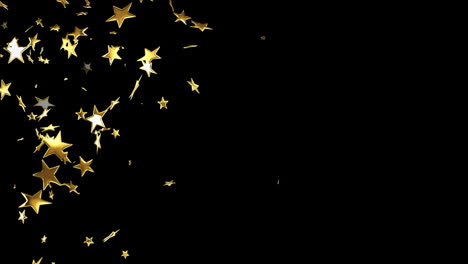 Animation-of-golden-stars-on-black-background