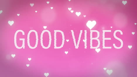 Animation-of-good-vibes-text-over-falling-hearts