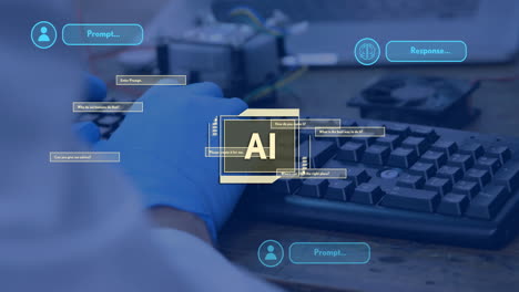 Animation-of-ai-text-and-data-processing-over-asian-male-scientist-using-computer