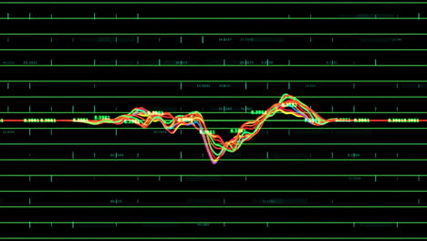 Animation-of-diagram-over-data-processing-on-black-background