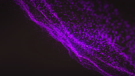 Animation-of-glowing-light-purple-mesh-moving-on-seamless-loop-on-black-background