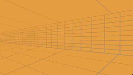 Animation-of-digital-tunnel-on-orange-background