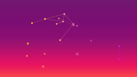 Animation-of-shapes-moving-over-purple-background