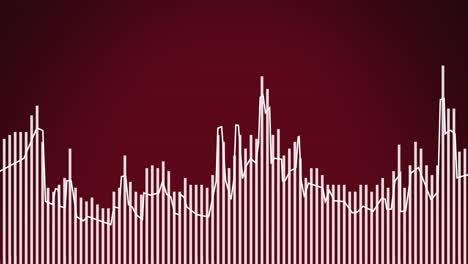 Animation-Von-Diagrammen,-Die-Sich-Auf-Rotem-Hintergrund-Bewegen