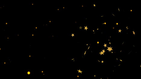 Animation-of-light-spots-and-stars-on-black-background
