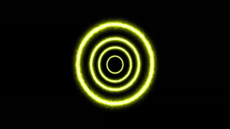 Animation-of-neon-circles-moving-on-black-background