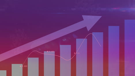 Animación-Del-Procesamiento-De-Datos-Financieros-Sobre-Fondo-Morado