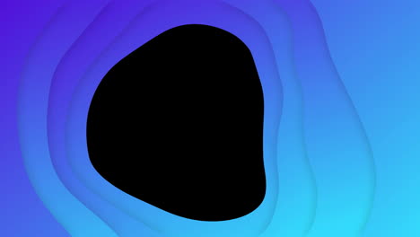 Animation-of-blue-shapes-on-black-background