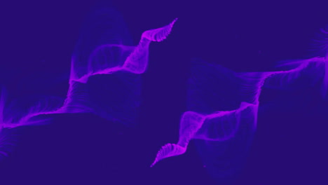 Animation-of-purple-shapes-on-blue-background