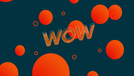 Animation-of-wow-text-over-red-spots-moving