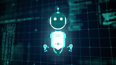 Animation-Der-Datenverarbeitung-Von-Chatbots-Mit-Künstlicher-Intelligenz-Auf-Dunklem-Hintergrund