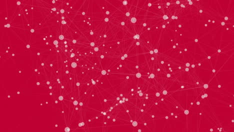 Animation-of-network-of-connections-with-icons-on-red-background