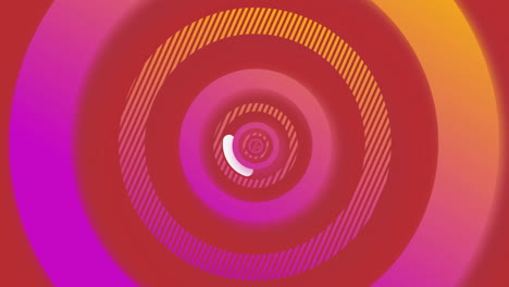 Animation-of-pink-and-red-concentric-data-loading-rings-processing