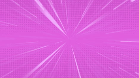 Animation-of-glowing-light-trails-moving-over-pink-background