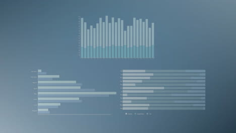 Animación-De-Diagramas-Y-Procesamiento-De-Datos-Sobre-Fondo-Azul