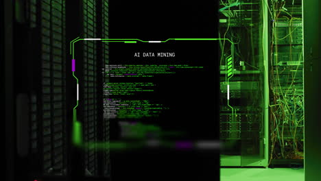Animation-of-interface-ai-data-mining-over-computer-servers