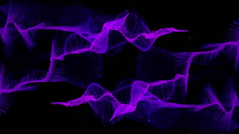 Animation-of-purple-network-waves-moving-on-black-background