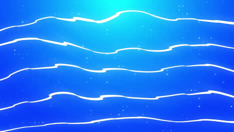 Animation-of-white-shapes-moving-on-blue-background