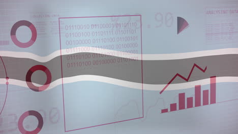 Animation-Der-Flagge-Von-Botswana-über-Dem-Globus,-Diagrammen-Und-Verarbeitungsdaten