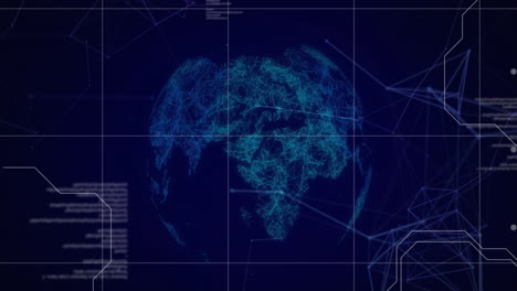 Animation-of-network-of-connections-and-data-processing-over-globe