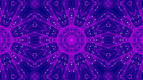 Animación-De-Formas-Moradas-En-Movimiento-Y-Figuras-Coloridas-Sobre-Fondo-Morado