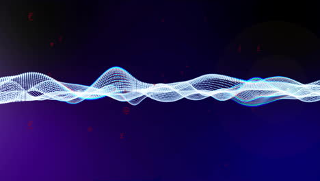 Animation-of-data-transfer-glowing-neon-light-trails-over-black-background