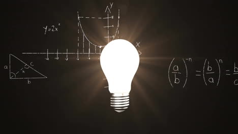 Animación-Del-Procesamiento-De-Datos-Matemáticos-Sobre-Una-Bombilla.