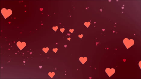 Animation-of-red-hearts-on-red-background