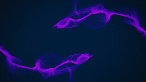 Animation-of-purple-light-flows-moving-on-black-background