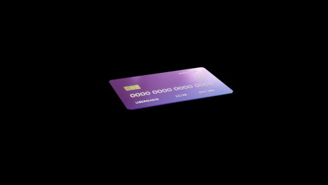 Animation-of-credit-card-spinning-over-black-background