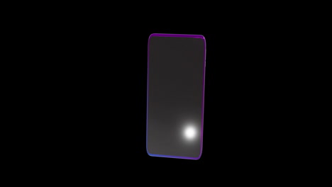 Animation-of-smartphone-with-blank-screen-over-black-background