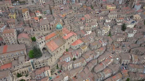 Aerial-Drone-Shot-Above-Gangi,-Sicily,-Italy