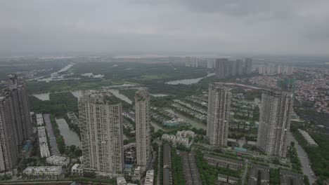 Aerial-drone-view-of-Hanoi-Skyscrapers