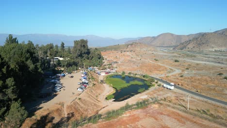 Maipo-riverside-water-dam,-commune-of-Buin,-country-of-Chile