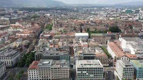 High-angle-view-of-Downtown-Geneva-in-Switzerland
