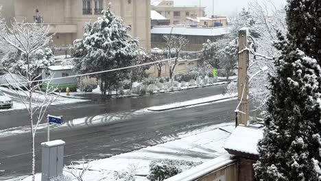 Kiefernwald-Stadtlandschaft-Stadt-Weite-Sicht-Ländliches-Stadtleben-Im-Iran-Wintersaison-Weite-Sicht-Friedliches-Leben-Einheimische-Straßenessen-Attraktion-Wandertour-Romantisches-Reiseziel-Fröhliche-Bergnatur