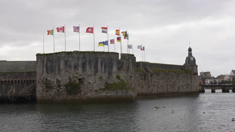 Walled-Town-of-Concarneau,-Brittany,-France