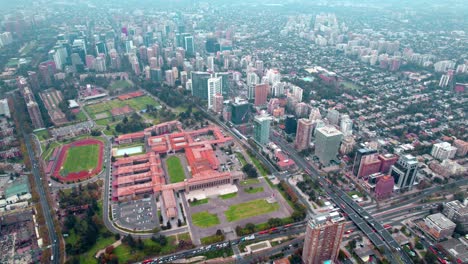 Drone-overlooking-the-Bernardo-O'Higgins-Military-school-in-Santiago-de-Chile