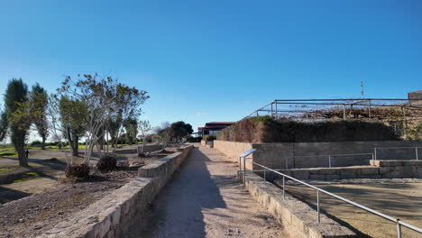 historical-building-and-surrounding-ruins-in-Pafos,-Cyprus