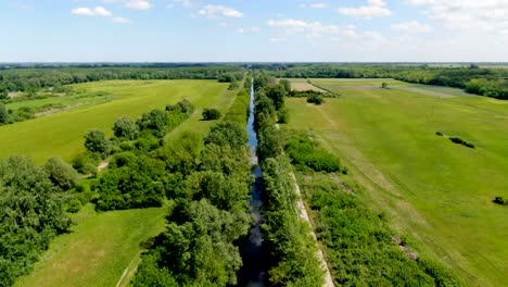 Primary-waterway-of-the-Danube-Valley,-Nemesnadudvar,-Hungary