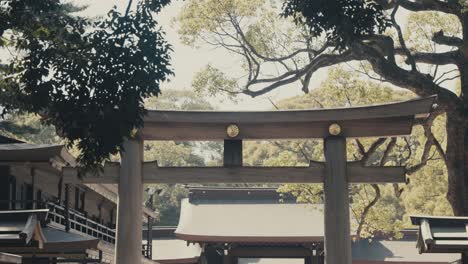 Meiji-Jingu-Shrine-In-Tokyo,-Japan---Wide-Shot