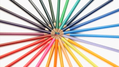 Color-pencils-joined-at-the-top-rotating-