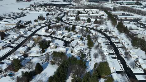 Large-American-neighborhood-suburb-covered-in-snow-during-winter