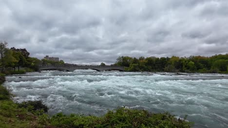 Starker-Fluss,-Der-Kurz-Vor-Einem-Wasserfall-Fließt