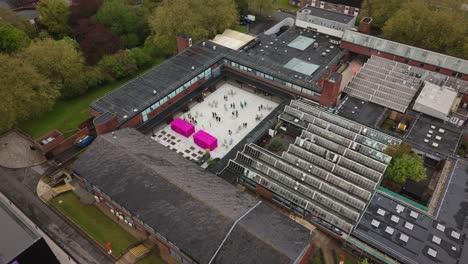 Drone-shot-of-the-University-for-the-Creative-Arts-Farnham-during-an-open-day