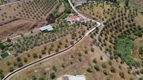 Ancient-Belalcazar-Castle-in-Cordoba,-Spain-captured-from-above-on-a-sunny-day