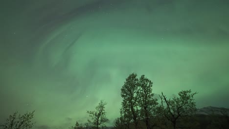 Eine-Faszinierende-Show-Der-Aurora-Borealis-Am-Nachthimmel,-Aufgenommen-In-Einem-Zeitraffervideo