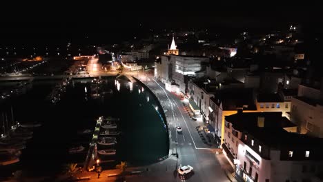 Strandpromenade-Und-Victoria-Marina-St.-Peter-Port-Guernsey-Bei-Nacht