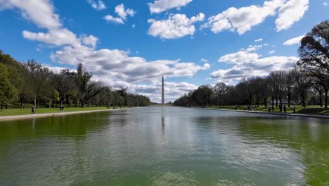 Vista-Sobre-El-Monumento-A-Washington-Desde-La-Piscina-De-Reflexión.